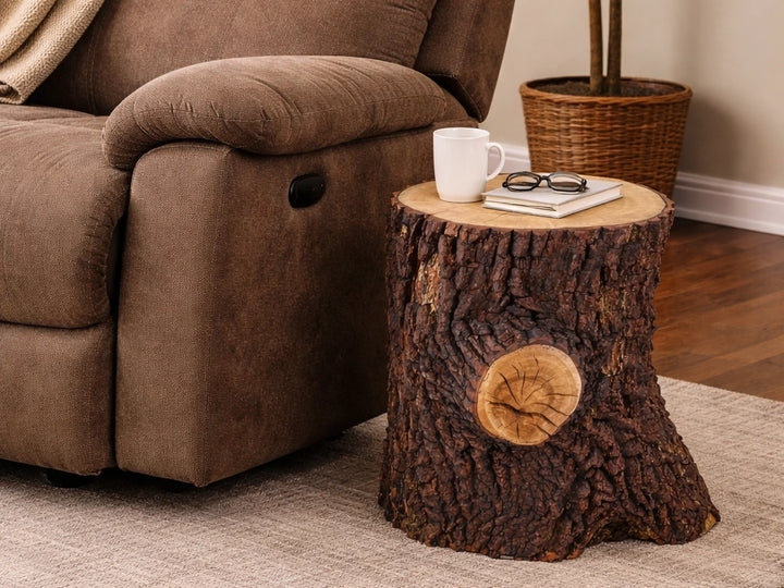 Sourwood Tree Bark Side Table - Abby